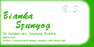 bianka szunyog business card